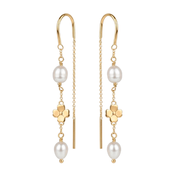 Clover and Pearl ørehænger forgyldt sølv, fra Christina Jewelry & Watches